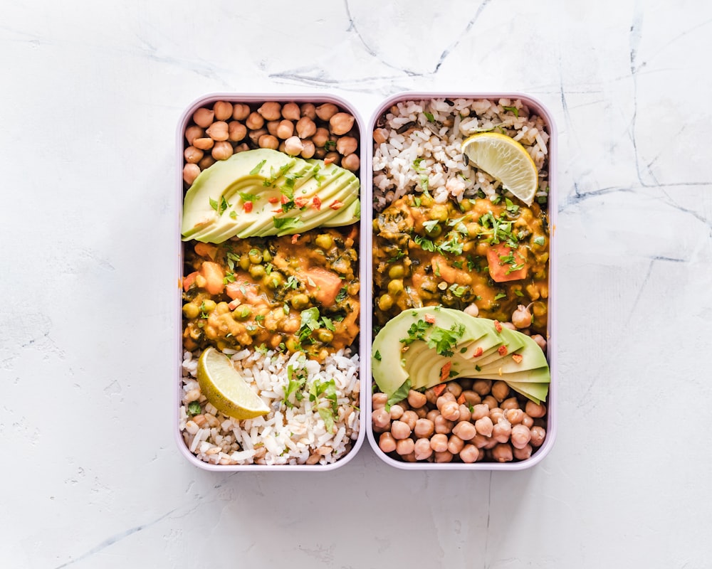 Fresh herbs and spices in small bowls